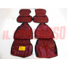 FODERE COPRI SEDILI ANTERIORI POSTERIORI FIAT 127 SPORT IN PELLE ROSSO NERE NOS