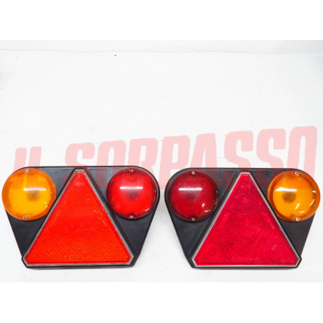 FANALI FARI POSTERIORI RIMORCHI AUTOCARRI FIAT OM ANNI 70 80 LEART CON TARGA