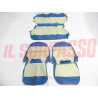 FODERE COPRI SEDILI ANTERIORI + POSTERIORI FIAT 600 1 SERIE CREMA AZZURRO NOS