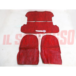 FODERE COPRI SEDILI ANTERIORI POSTERIORI FIAT NUOVA 500 F L PELLE ROSSA NOS