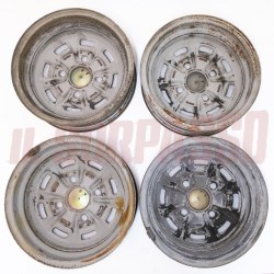 CERCHI RUOTA + BORCHIETTE STEMMI LANCIA FULVIA COUPE 3 SERIE 4,5X14 FERGAT