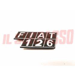 SCRITTA SIGLA COFANO POSTERIORE FIAT 126 IN PLASTICA ORIGINALE