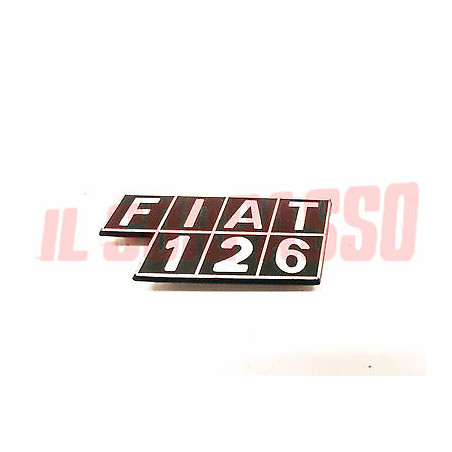 SCRITTA SIGLA COFANO POSTERIORE FIAT 126 IN PLASTICA ORIGINALE