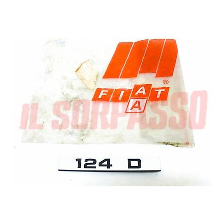 SCRITTA FREGIO POSTERIORE FIAT 124 BERLINA DIESEL ORIGINALE