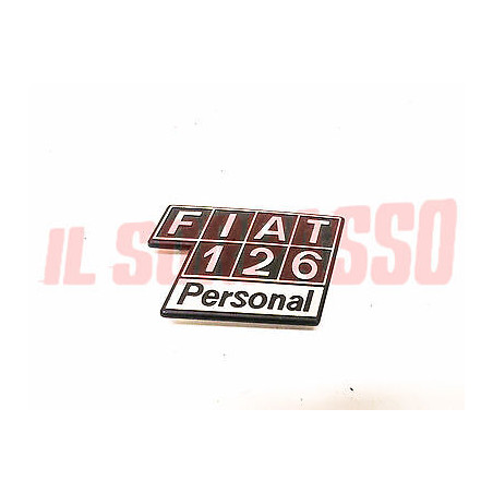 SCRITTA SIGLA COFANO POSTERIORE FIAT 126 PERSONAL IN ALLUMINIO ORIGINALE