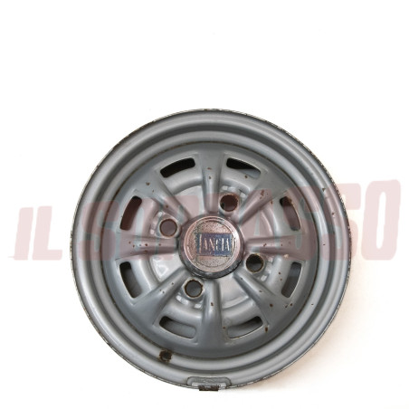 CERCHIO RUOTA + COPPETTA STEMMA LANCIA FULVIA COUPE 2 3 SERIE 4,5X14 ORIGINALE