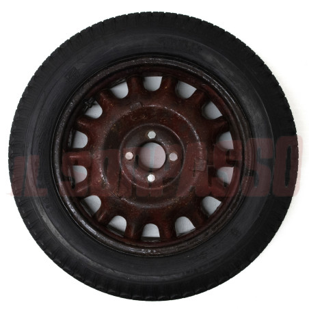 CERCHIO RUOTA CON LINGUETTE + GOMMA PIRELLI SIMCA BALILLA DA 16 CON FERITOIE