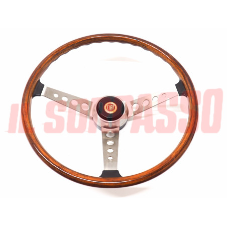VOLANTE STERZO PULSANTE CLACSON MOZZO FIAT 124 850 DINO COUPE SPIDER SECURA 37CM