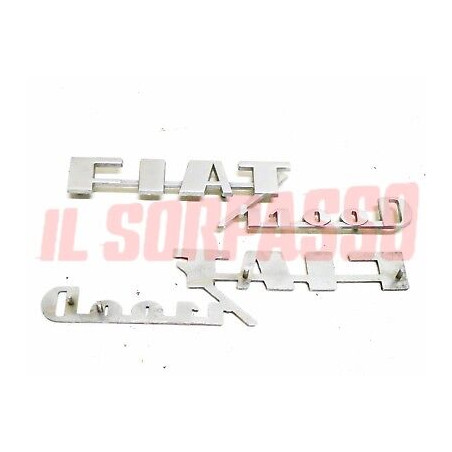 SCRITTA SIGLA COFANO POSTERIORE FIAT 1100 D FISSAGGIO 4 PERNI ORIGINALE