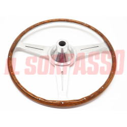 VOLANTE STERZO IN LEGNO PULSANTE CLACSON FIAT TOPOLINO 500 A B C 1100 B E 600 1S