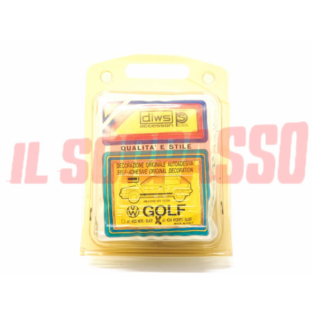 ADESIVI LATERALI SERIGRAFIE ARGENTO VOLKSWAGEN GOLF MK1  MOD. 1981 ORIGINALI
