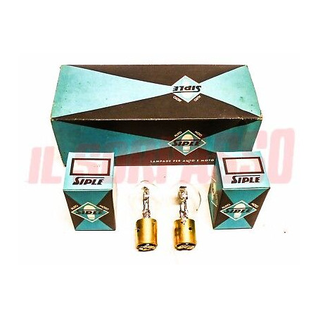COPPIA LAMPADINE ORIGINALI SIPLE AUTO CAMION TRATTORE 6 VOLT 45/40 WATT