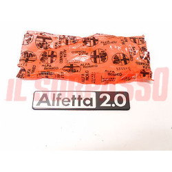 SCRITTA SIGLA COFANO POSTERIORE ALFA ROMEO ALFETTA 2000 2.0 cc ORIGINALE