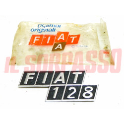 SCRITTA SIGLA COFANO POSTERIORE FIAT 128 per BERLINA RALLY  ALLUMINIO ORIGINAL